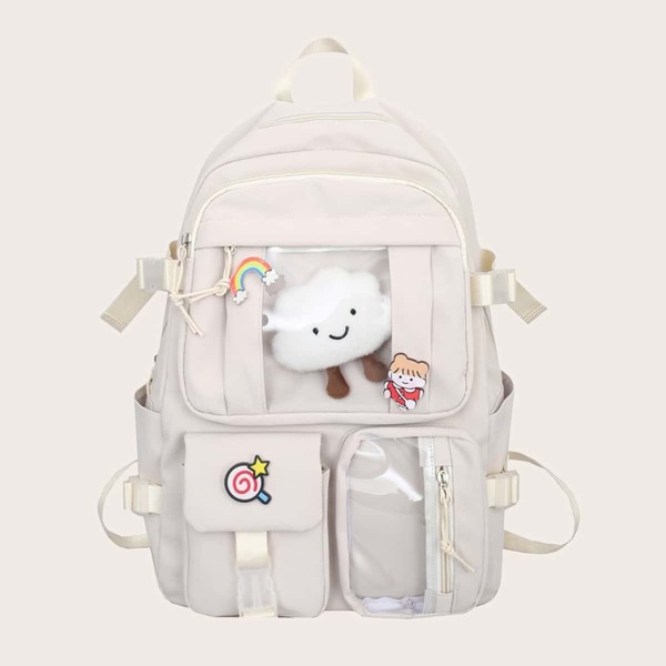 

Doll Decor Multi-Compartment Backpack, Beige