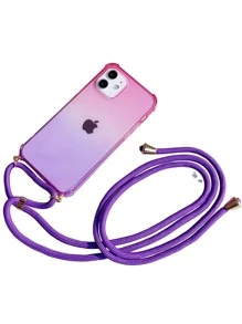 Ốp lưng điện thoại TPU chống rơi bốn góc thời trang có dây đeo chéo cho iPhone16 ProMax - Nhiều màu - Xem 3