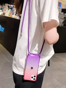 Ốp lưng điện thoại TPU chống rơi bốn góc thời trang có dây đeo chéo cho iPhone16 ProMax - Nhiều màu - Xem 4