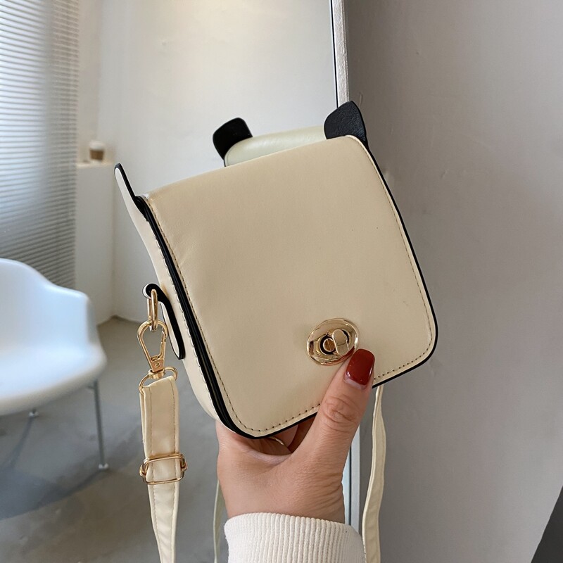 

Twist Lock Crossbody Bag, Beige