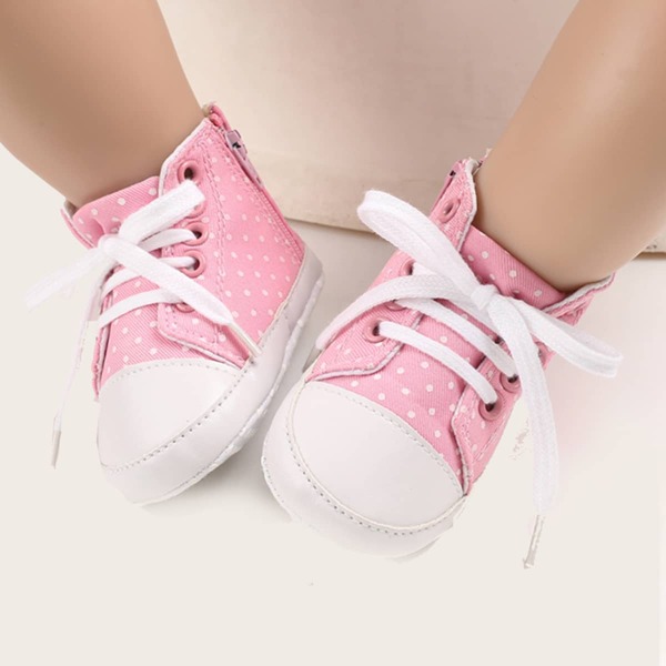 

Baby Two Tone Lace-up Front Sneakers, Pink