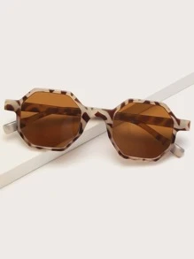 Óculos da moda com design poligonal, adequados para férias na praia, resfriamento de vila, passeios ao ar livre, compras na cidade, fotografia de rua, etc. - Multicolorido - Visão 1