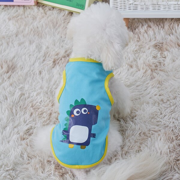 

Cartoon Graphic Pet Tank Top, Multicolor