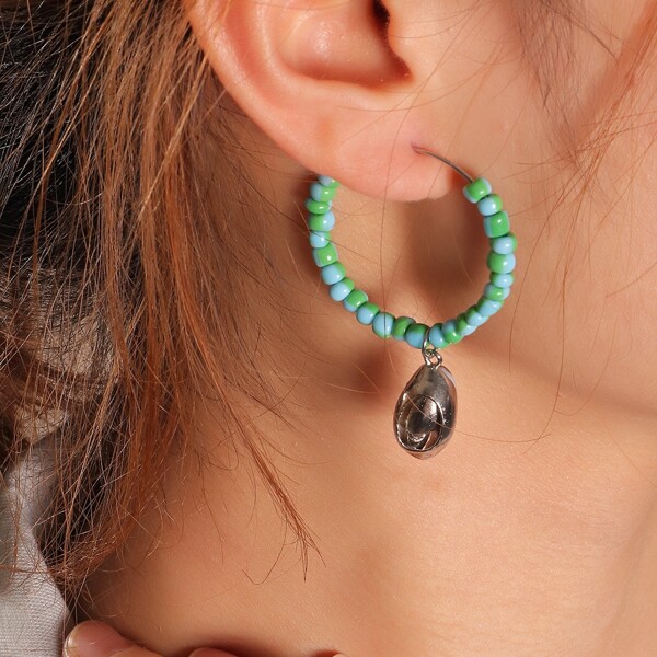 

Shell Decor Hoop Earrings, Multicolor
