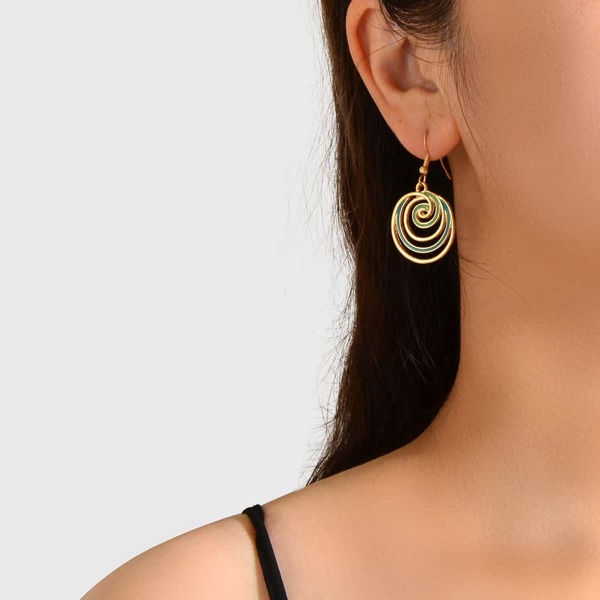

Round Drop Earrings, Multicolor