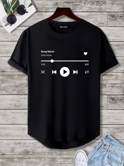 Men Letter Graphic Tee