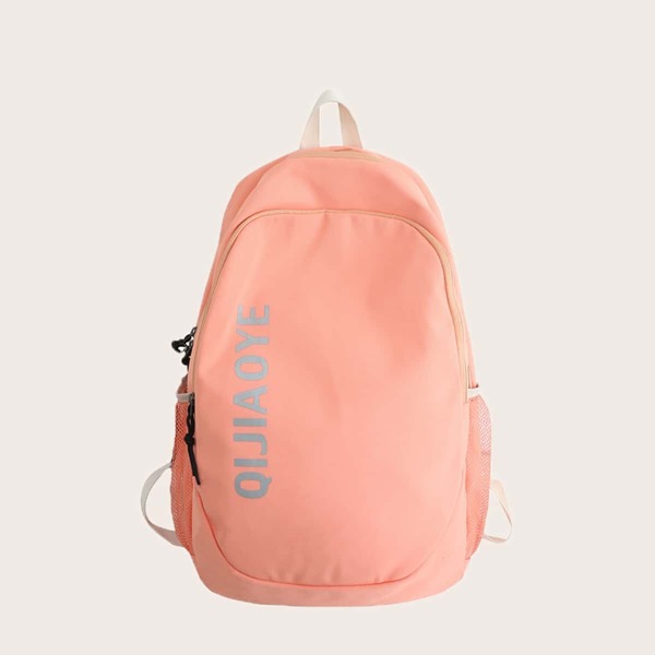 

Letter Graphic Backpack, Pink