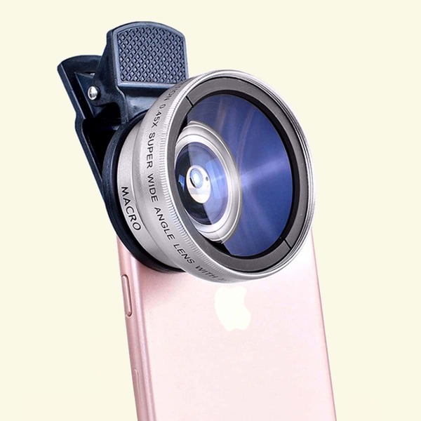 

1pc Macro 2 In 1 Mobile Phone Lens, Silver