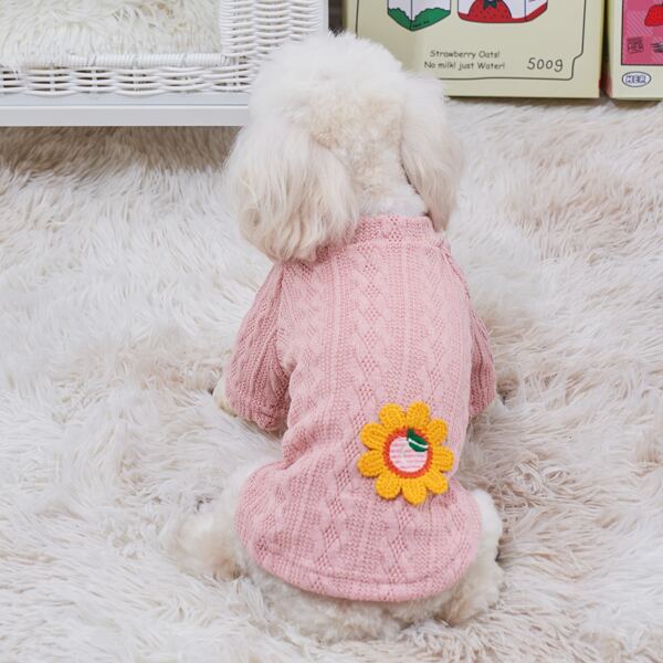 

Flower Decor Pet Sweater, Pink