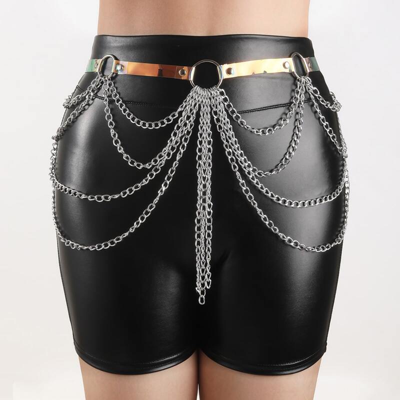

Layered Chain Decor Belt, Multicolor