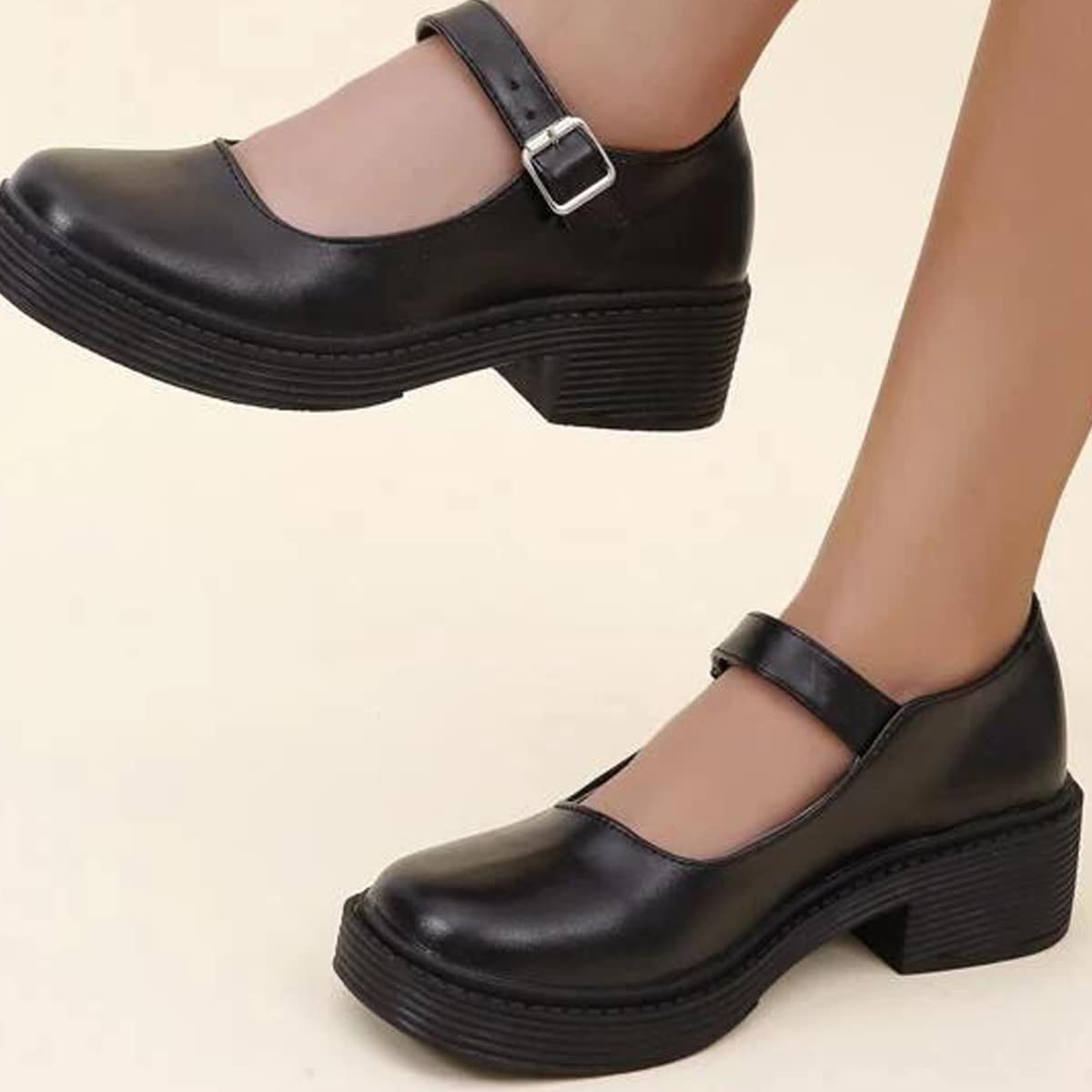 

Minimalist Mary Jane Flats, Black