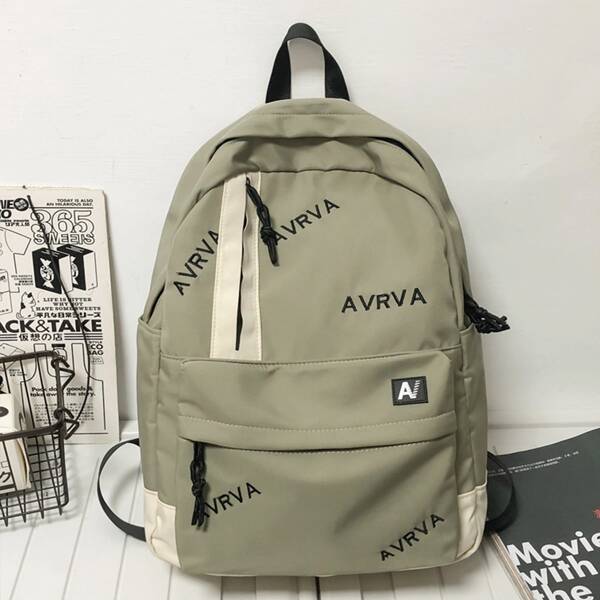 

Men Letter Graphic Knot Decor Backpack, Green
