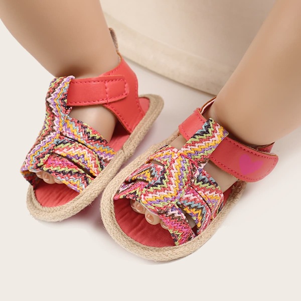 

Baby Braided Design Flat Sandals, Hot pink