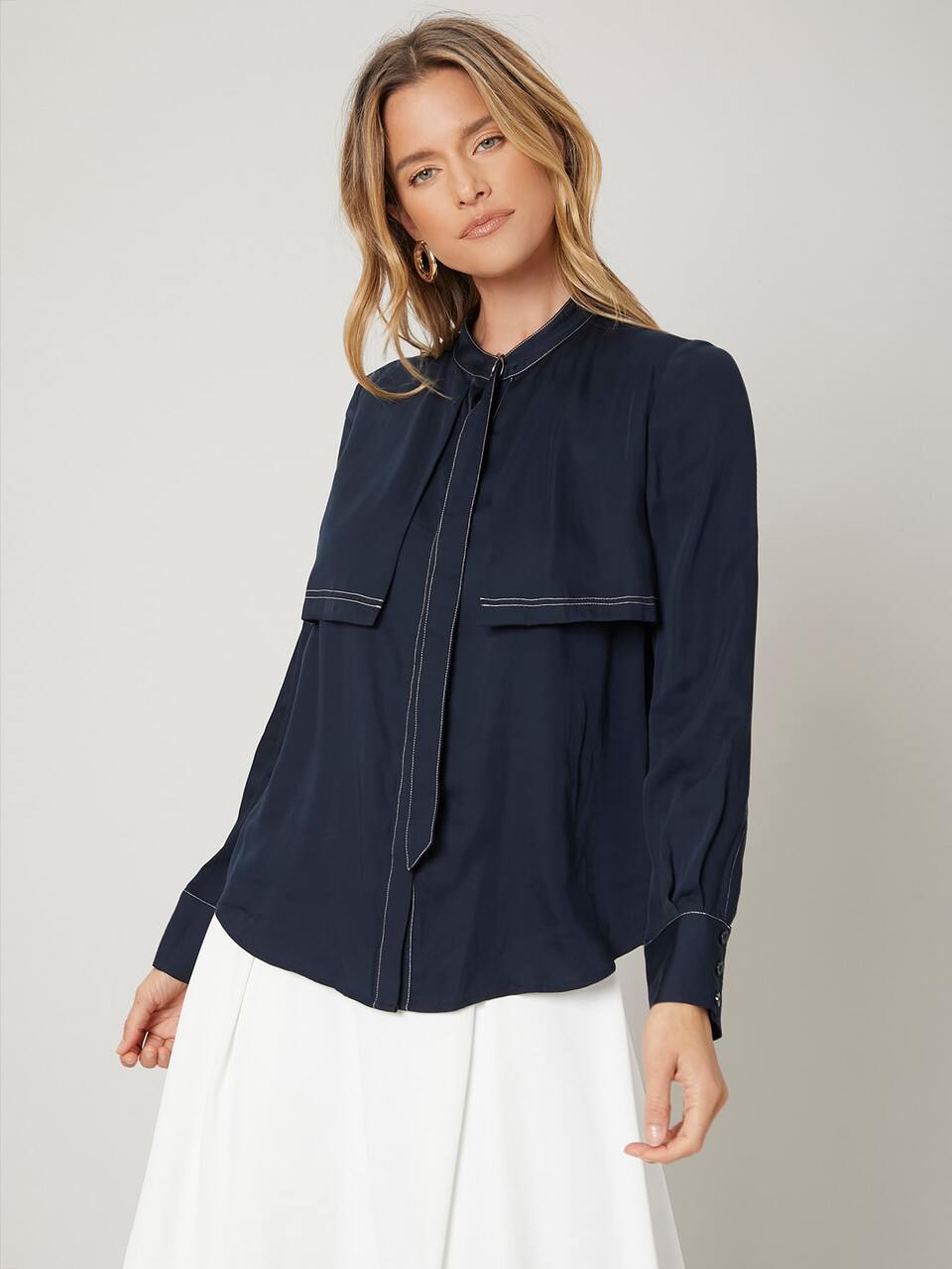 MOTF VISCOSE STRAIGHT FIT BLOUSE