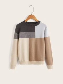 SHEIN Boys Colour Block Jumper - Multicolor - View 1