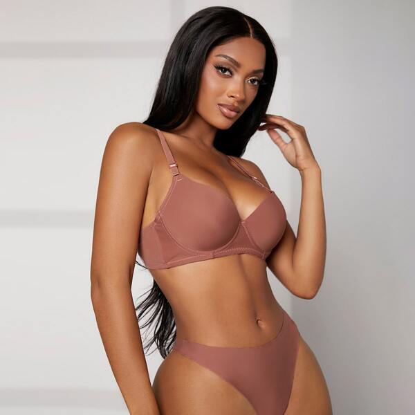 

Solid Underwire Bra, Dusty pink