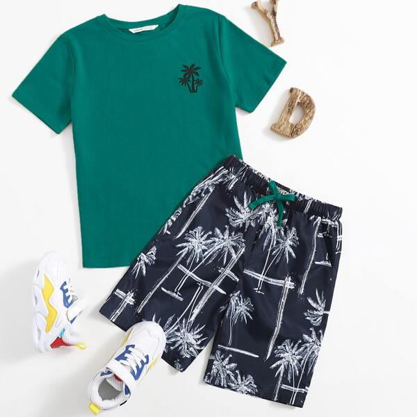 

Boys Tropical Print Top & Shorts Set, Multicolor