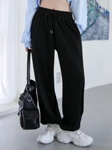 DAZY Quần bó sát túi xéo có dây rút - màu đen - Xem 6