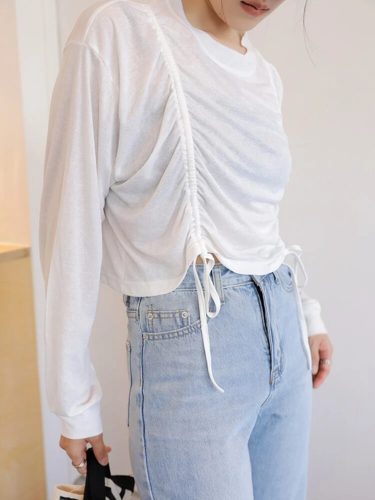 DAZY T-shirt à cordon - Blanc - Voir 6