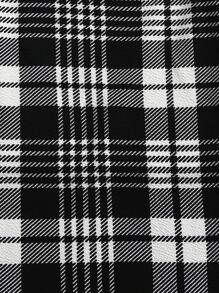 SHEIN Tween Girl Plaid Print Cami Dress & Tee - Black and White - View 4