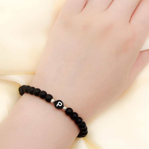 

1pc Beaded Bracelet, Black
