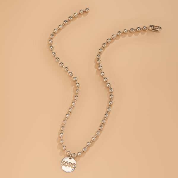 

Letter Graphic Charm Necklace, Silver