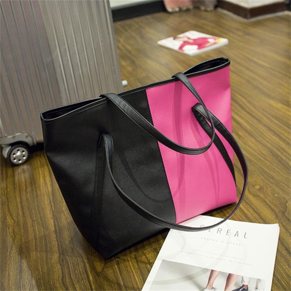 

Two Tone Large Capacity Tote Bag, Multicolor