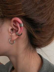 3pcs Simple Ear Cuff - Silver - View 1