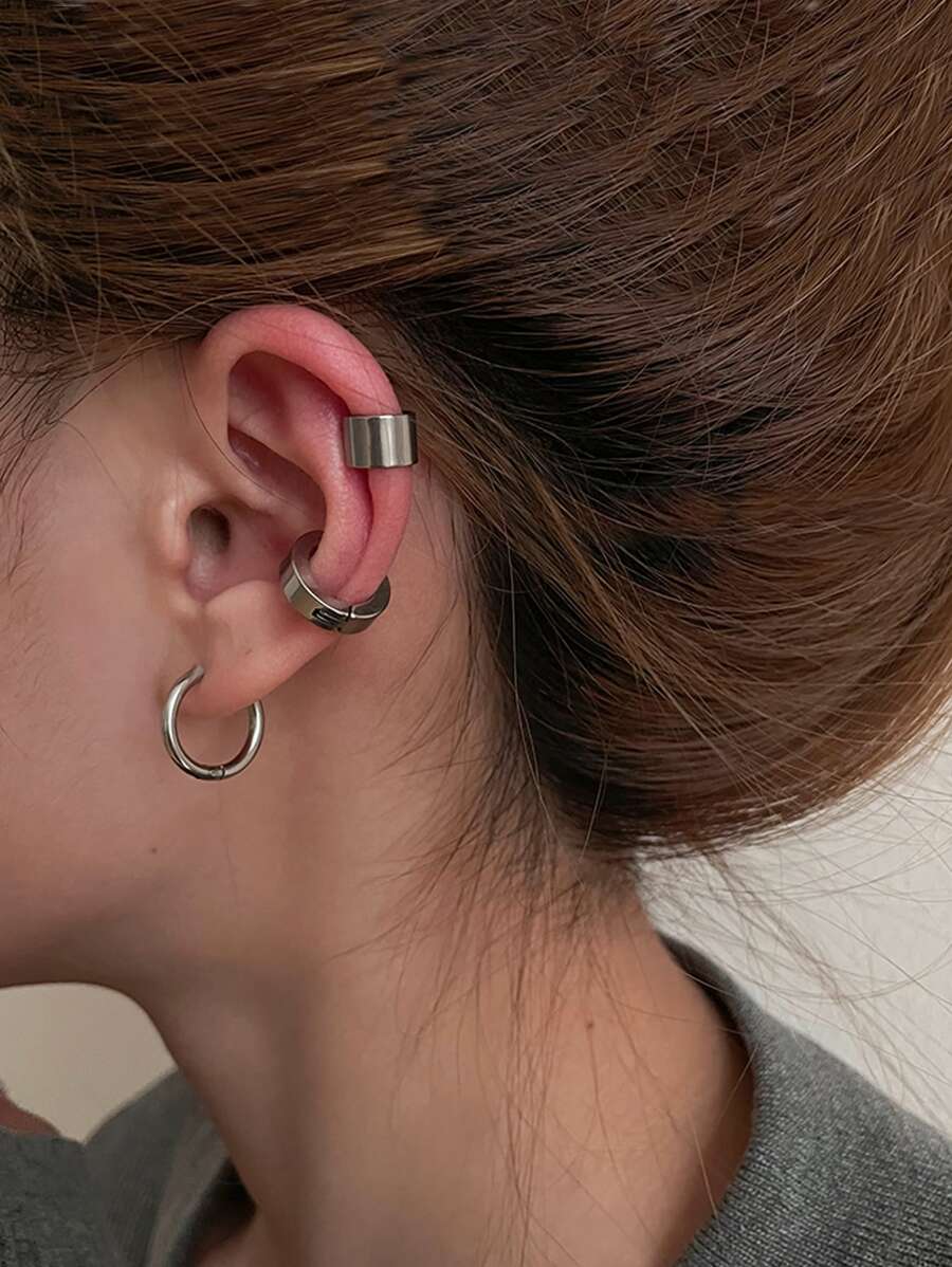 3pcs Simple Ear Cuff - Silver - View 1