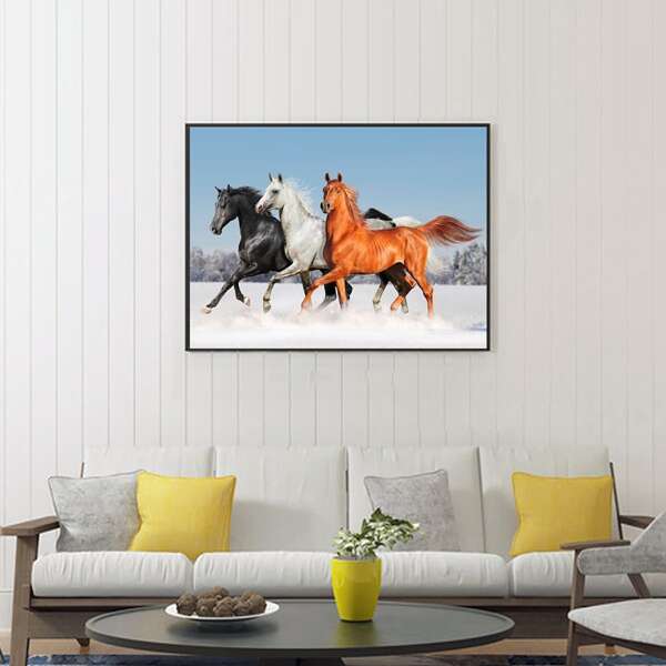 

Horse Print DIY Diamond Unframed Painting, Multicolor