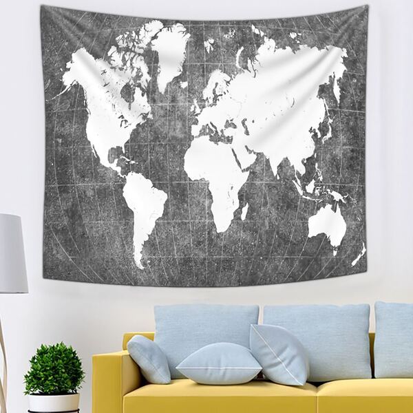 

Map Print Tapestry, Multicolor