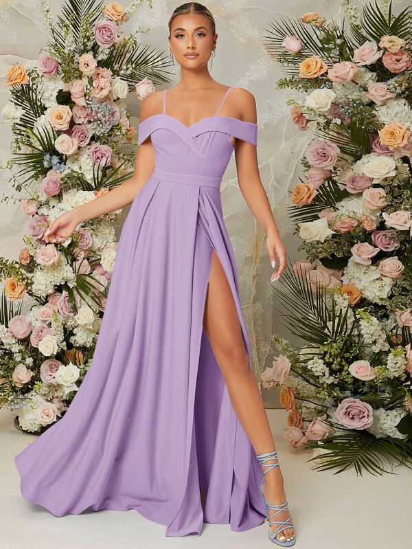 SHEIN Belle 挖肩高衩連衣裙