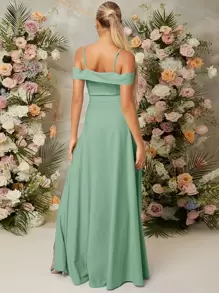 SHEIN Belle 挖肩高衩洋裝 - 薄荷綠 - 查看 2