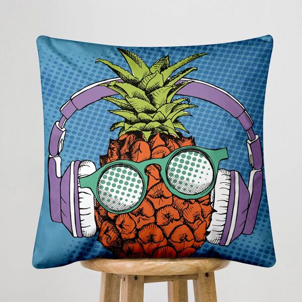 

Pineapple Print Cushion Cover Without Filler, Multicolor