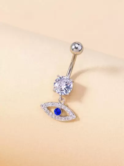 銅方晶鋯石裝飾臍環適合女士和男士,龐克穿孔,A時尚身體鏈禮品適用於任何場合