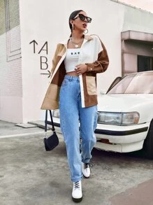 Muchica Pocket Front Colourblock Cord Shirt - Multicolor - View 3