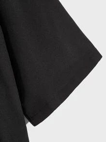 Manfinity Chillmode Men Japanese Letter & Scarf Print Kimono Without Tee - Black - View 4