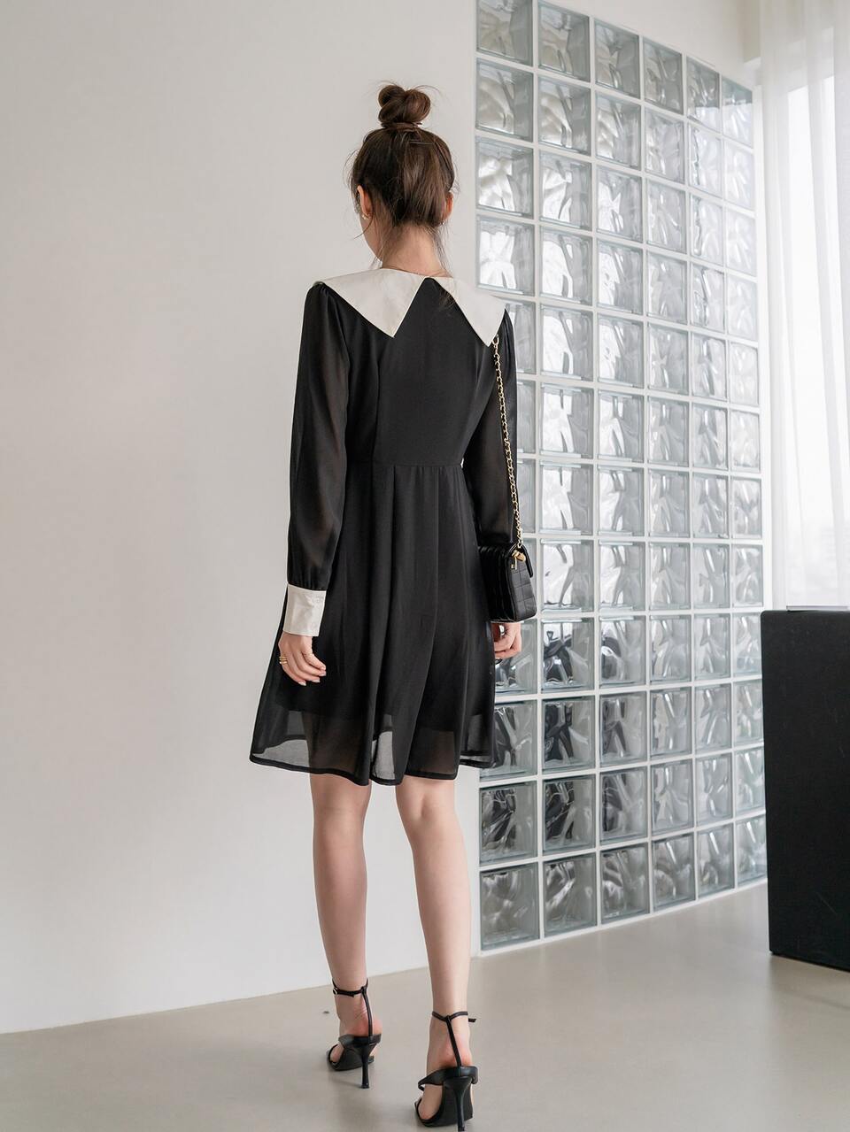 Peter Pan Collar Tie Front A-line Dress