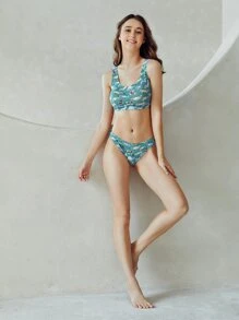 卡通動物無痕無鋼圈內衣 - 墨綠色 - 查看 4