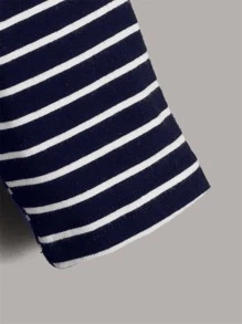 SHEIN Niñitos 3 piezas Camiseta de rayas jaspeado - Multicolor - Ver 6