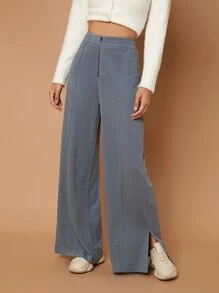 Mulvari Pantalones con corazón con textura bajo con abertura con cremallera delantera - Gris - Ver 3