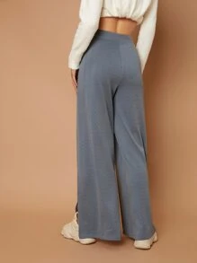 Mulvari Pantalones con corazón con textura bajo con abertura con cremallera delantera - Gris - Ver 2