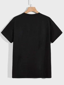 Manfinity VCAY Men Cotton Slogan Graphic Tee - Black - View 2