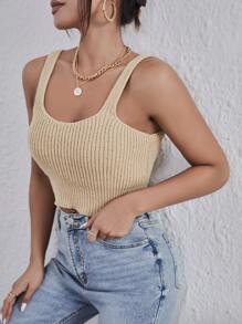 Muchica Drop Shoulder Cardigan With Knit Top - Khaki - View 4