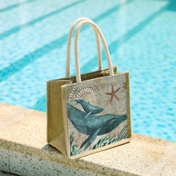 

Fish Graphic Shopper Bag, Blue