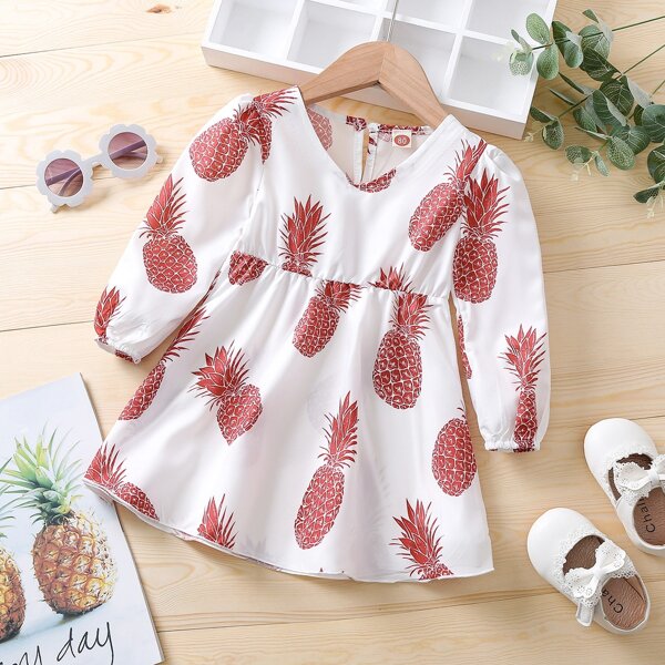 

Baby Fruit Print Dress, White