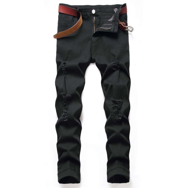 

Guys Washed Ripped Jeans, Black