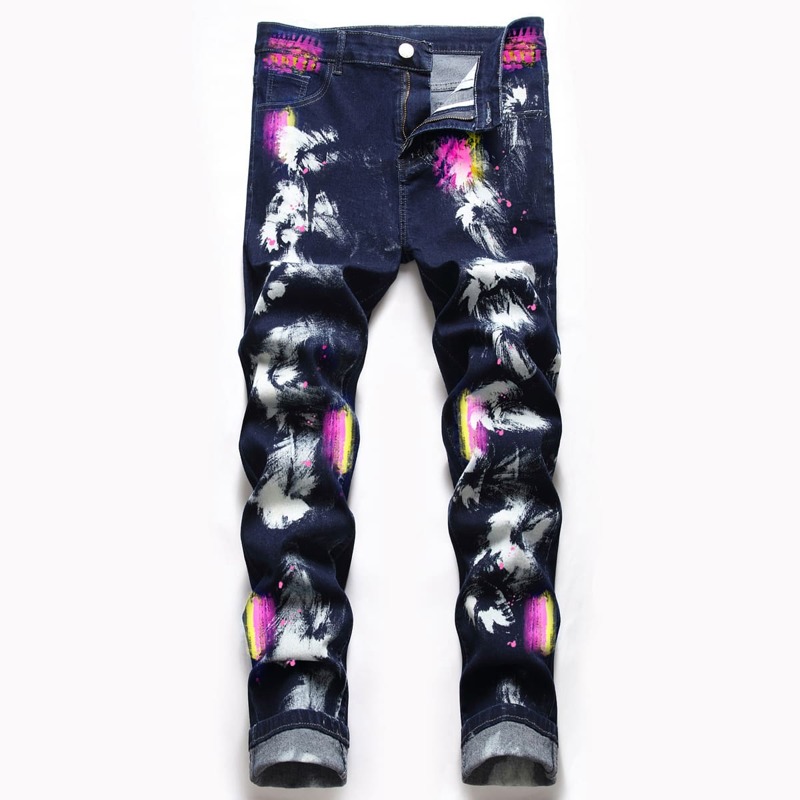 

Guys Ripped Washed Jeans, Dark wash