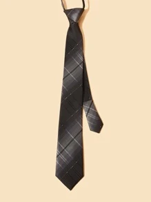 1 Cà vạt nam họa tiết kẻ caro thiết kế thời trang thanh lịch, lựa chọn lý tưởng làm quà tặng công sở - màu đen - Xem 2