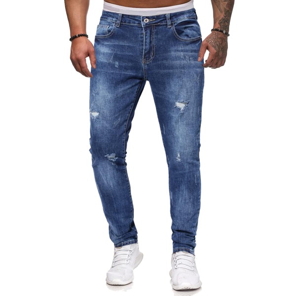

Men Ripped Washed Jeans, Dark wash